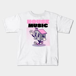 HOUSE MUSIC  - character (pink/black) Kids T-Shirt